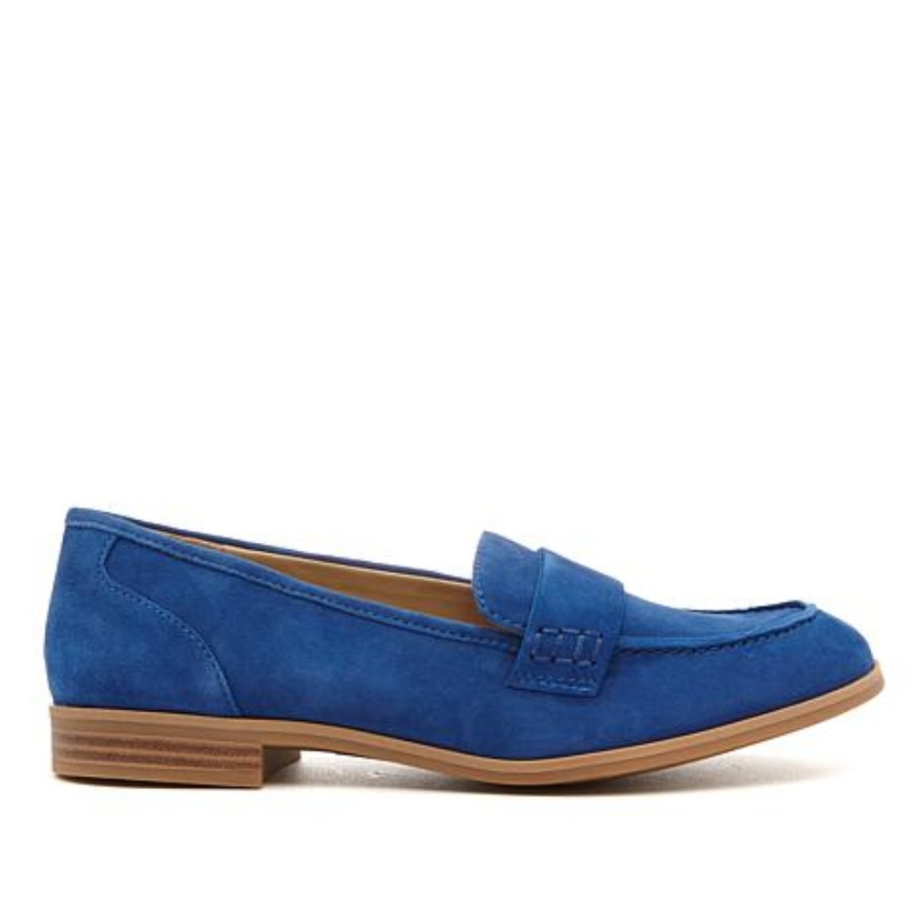 Naturalizer Blue Suede Loafers, Size 8